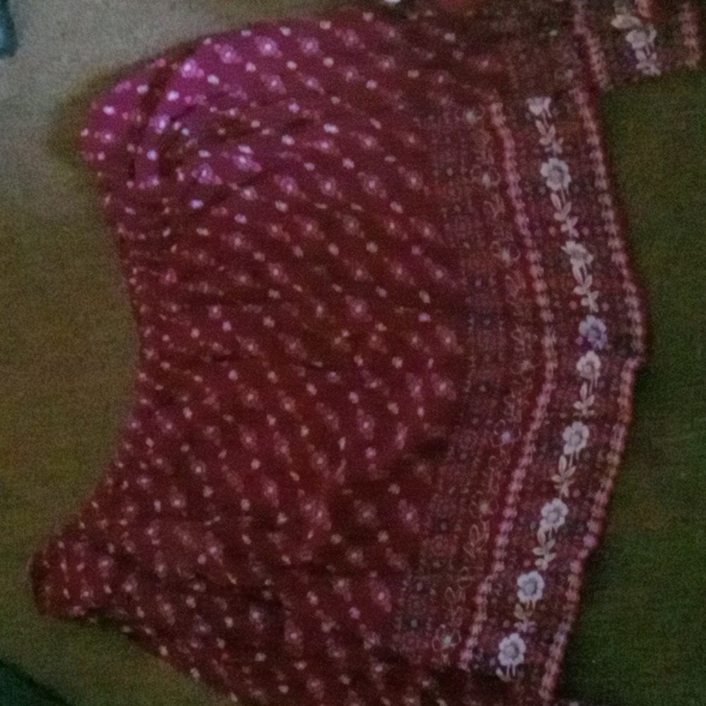 Patterned off the shoulder shirt